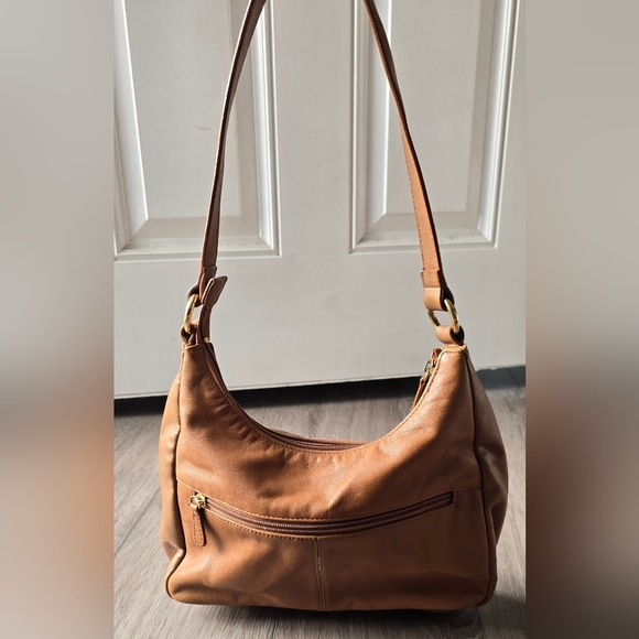 Giani Bernini Light Brown Tan Genuine Leather Hobo Shoulder Bag Minimalist Chic - Picture 2 of 14